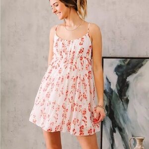 Buckle Floral Tiered Overlay Mini Dress. Size Small.
